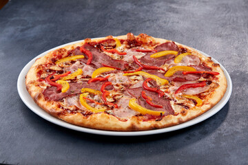 italian pizza on the white plate