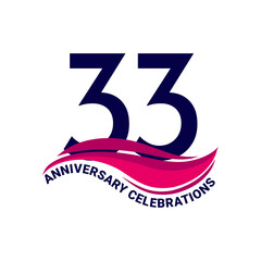 33th anniversary celebration logo design. Vector Eps10