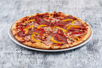 italian pizza on the white plate