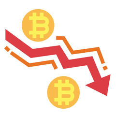 Drop In Value flat icon style