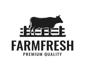 Cattle farm logo inspiration. Livestock farm animal logo inspiration