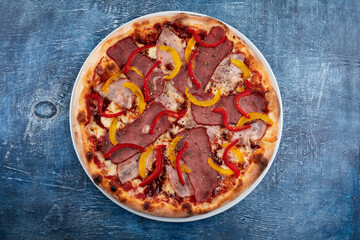 italian pizza on the white plate