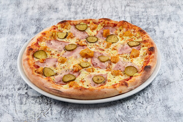 italian pizza on the white plate