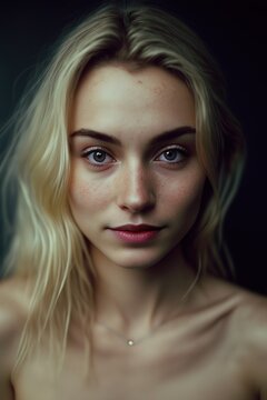 Beautiful young sexy woman close up portrait generative ai
