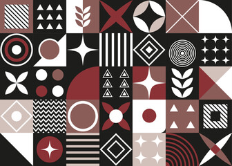 Bauhaus style background. Vector abstract geometric background.