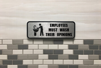 Fototapeta na wymiar Employees Must Wash Hands sign