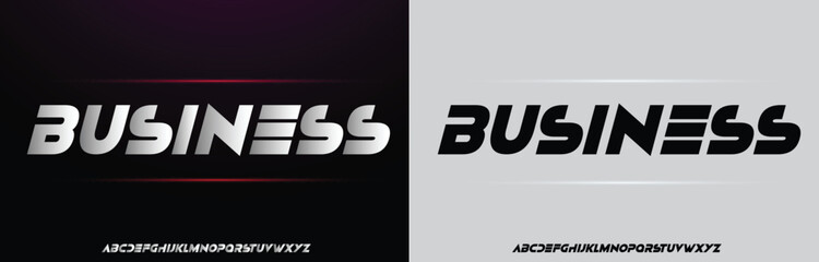 Business, Game Sport Movie Alphabet Font. Typography modern regular style font for technology, digital, logo design. vector illustration