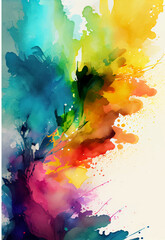 Fototapeta na wymiar abstract creative minimalist colorful watercolor hand painted banner. ai generative