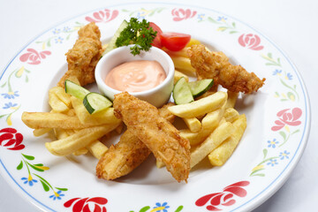 Chicken nuggets with french fries