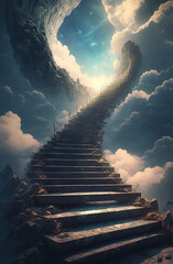 Stairway to heaven, beautiful, magical. Generative AI.
