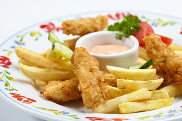 Chicken nuggets with french fries