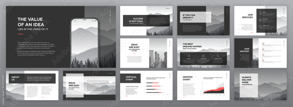 Canvas Prints creative presentation templates set. use for modern presentation background, brochure design, websit