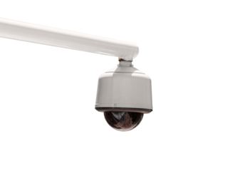 Outdoor security camera isolated with cut out background.