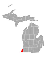 Karte von Berrien in Michigan