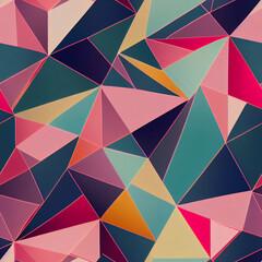 Pattern fractal triangles repeating seamless pattern pastel flat sharp Generative AI 