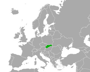 Karte von Slowakei in Europa
