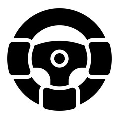 steering wheel glyph icon