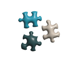 Obraz premium jigsaw 3D, jigsaw puzzle piece, blue