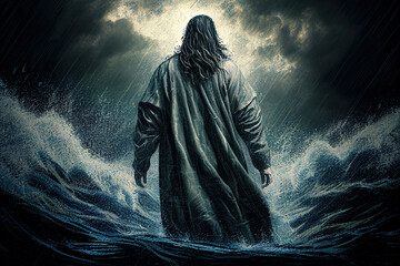 Jesus Walking in the water, Christ walking over the water 