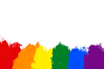Rainbow watercolor paint abstract background with a copy space 