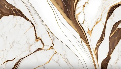 Background of brown white marble. Surface of brown white marble. Ornate marble texture. Full frame abstract marble background. Generative AI