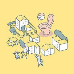 生活とトイレ。挨拶と生活