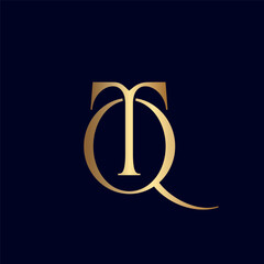 ELEGANT ROYAL AMAZING GOLD WOMEN BEAUTY LOGO LETTER TQ