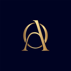 ELEGANT ROYAL AMAZING GOLD WOMEN BEAUTY LOGO LETTER AO