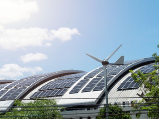Building floor rooftop windmill alternative energy power turbine solar renewable technology panel...