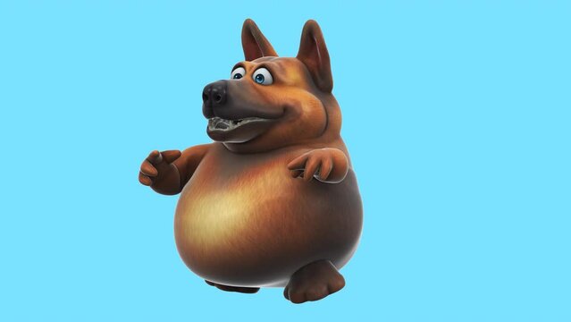 Fun 3D cartoon dog dancing (with alpha channel)