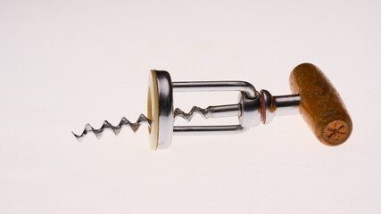 corkscrew and wine bottle