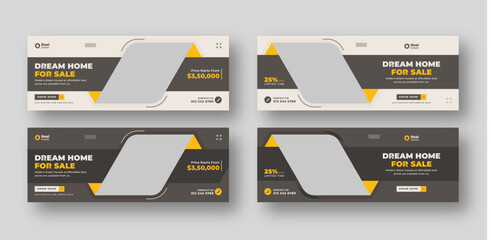 Real estate social media facebook cover web banner template