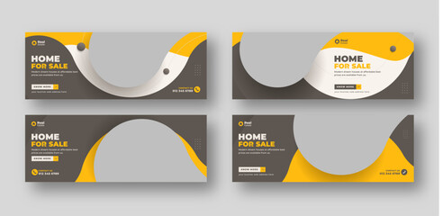 Real estate social media facebook cover web banner template