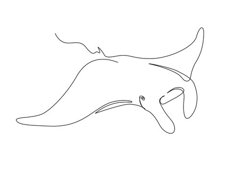 minimalist black line art manta ray clip art preview