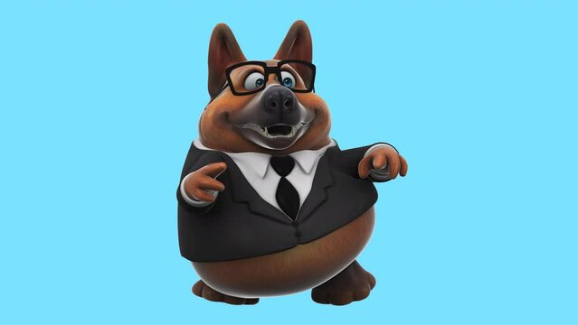 Fun 3D cartoon dog dancing (with alpha channel)