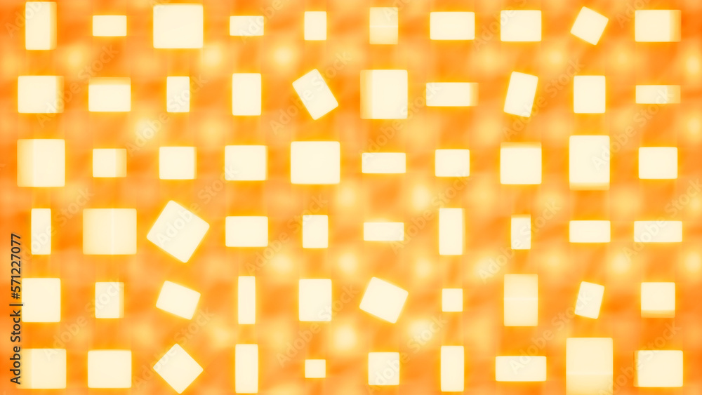 Poster golden warm color geometry backdrop of many blocks - abstract 3d illustration