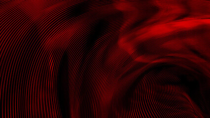 Contrast red geometric metal lines high tech digital backdrop - abstract 3D illustration