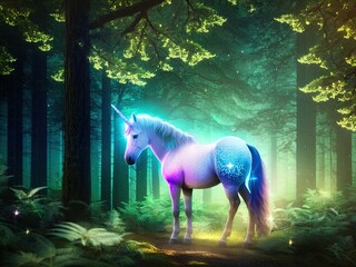 A magnificent unicorn. Mysterious and magical.	
