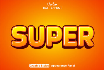 super text effect with graphic style and editable.