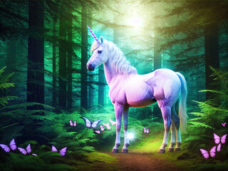 A magnificent unicorn. Mysterious and magical.	
