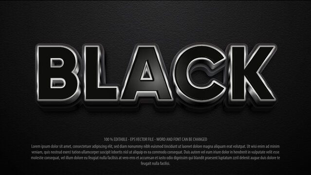 Black 3d style editable text effect