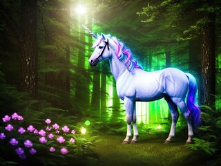 A magnificent unicorn. Mysterious and magical.	
