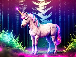 A magnificent unicorn. Mysterious and magical.	

