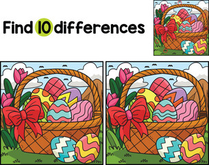 Easter Eggs Basket Find The Differences