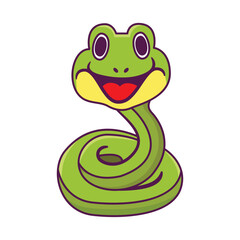 cute happy snake vector illustration template design