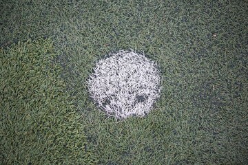 penalty spot on soccer field