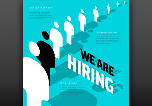 We are hiring minimalistic flyer template - blue black white version
