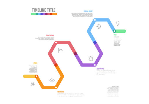 Thick line Infogrpahic diagonal hexagon timeline diagram template