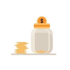 Donation, crowdfunding or saving money concept. Vector flat illustation.