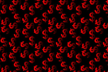 Fototapeta na wymiar Abstract vector background with lots of scattered dollar signs